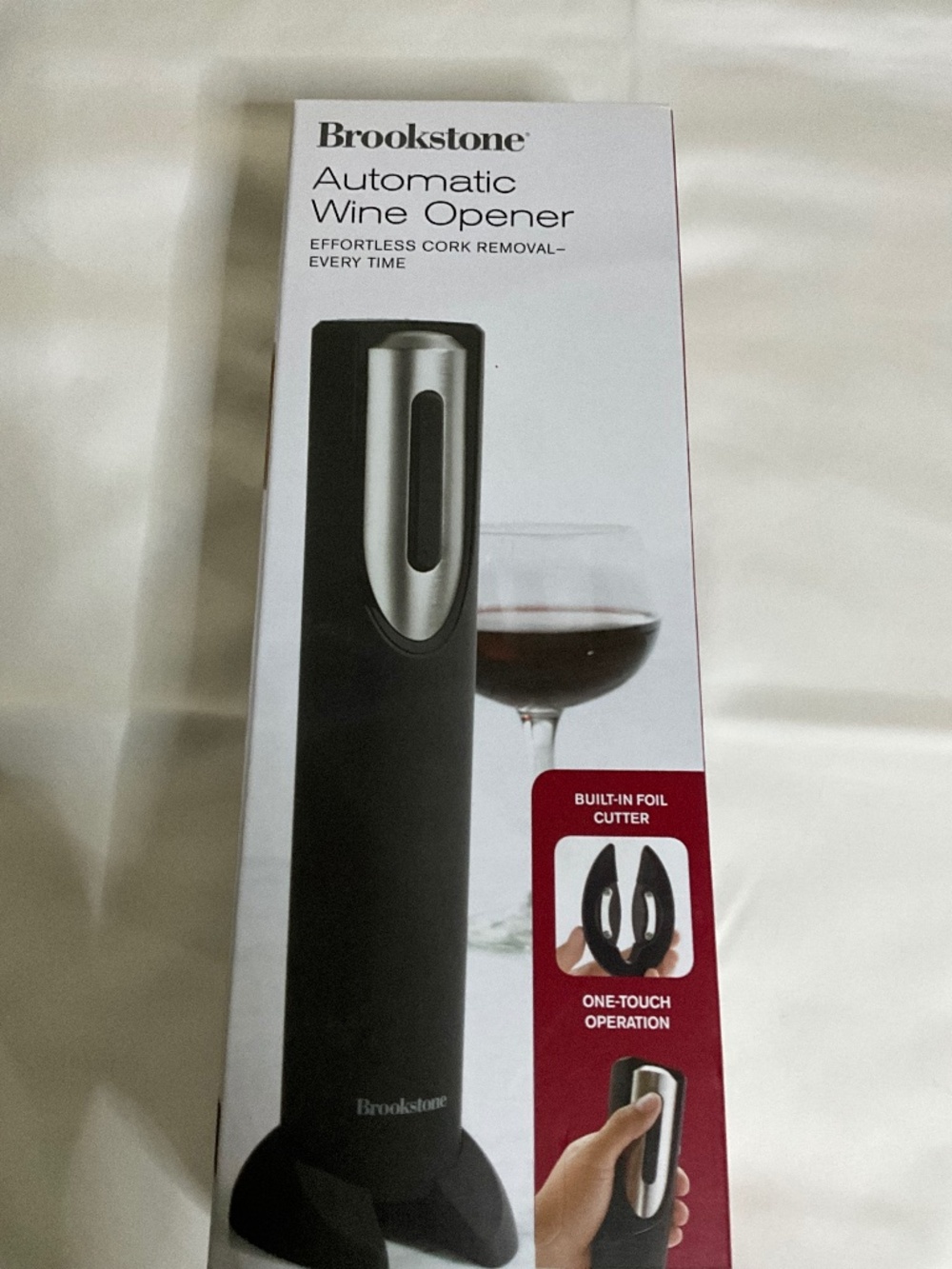 Brookstone Automatic Wine Opener with Built-In Foil Cutter – Brand New In Box